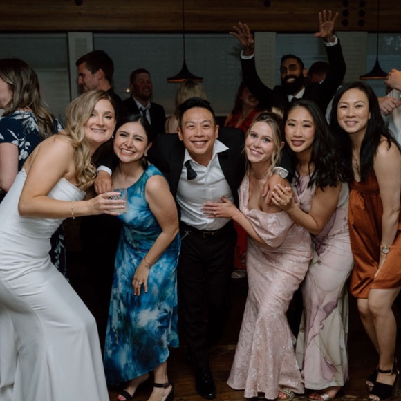 Chic Off-Shoulder Pink Maxi Dress - Picture 8 of 9